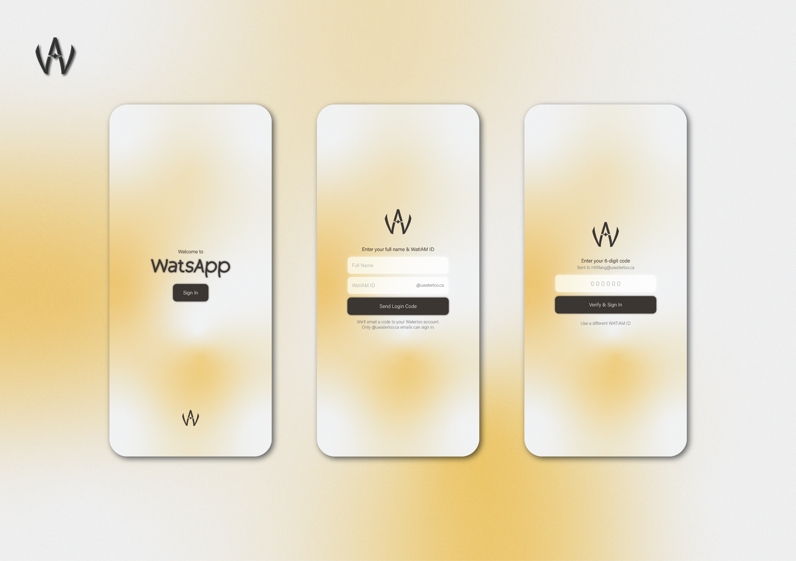 WatsApp onboarding and login mobile screens